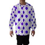 Polka Dots - Indigo Violet on White Hooded Wind Breaker (Kids)