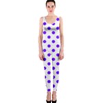 Polka Dots - Indigo Violet on White OnePiece Catsuit