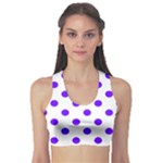 Polka Dots - Indigo Violet on White Women s Sports Bra