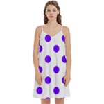 Polka Dots - Indigo Violet on White Women s Reversible Sports Bra with Border