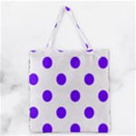 Polka Dots - Indigo Violet on White Grocery Tote Bag