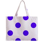 Polka Dots - Indigo Violet on White Zipper Mini Tote Bag