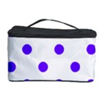 Polka Dots - Indigo Violet on White Cosmetic Storage Case