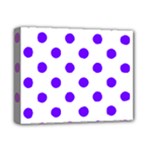 Polka Dots - Indigo Violet on White Deluxe Canvas 14  x 11  (Stretched)