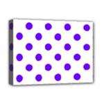 Polka Dots - Indigo Violet on White Deluxe Canvas 16  x 12  (Stretched)