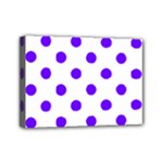 Polka Dots - Indigo Violet on White Mini Canvas 7  x 5  (Stretched)