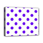 Polka Dots - Indigo Violet on White Canvas 10  x 8  (Stretched)