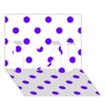 Polka Dots - Indigo Violet on White I Love You 3D Greeting Card (7x5)