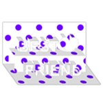 Polka Dots - Indigo Violet on White Best Friends 3D Greeting Card (8x4)