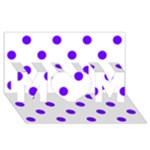 Polka Dots - Indigo Violet on White MOM 3D Greeting Card (8x4)