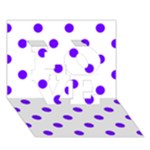 Polka Dots - Indigo Violet on White LOVE 3D Greeting Card (7x5)