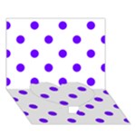 Polka Dots - Indigo Violet on White Heart Bottom 3D Greeting Card (7x5)