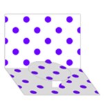 Polka Dots - Indigo Violet on White Circle Bottom 3D Greeting Card (7x5)
