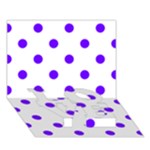 Polka Dots - Indigo Violet on White LOVE Bottom 3D Greeting Card (7x5)