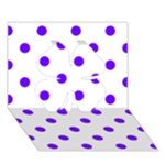 Polka Dots - Indigo Violet on White Clover 3D Greeting Card (7x5)