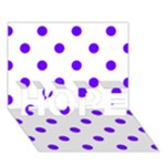 Polka Dots - Indigo Violet on White HOPE 3D Greeting Card (7x5)