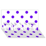 Polka Dots - Indigo Violet on White ENGAGED 3D Greeting Card (8x4)