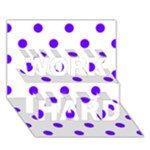 Polka Dots - Indigo Violet on White WORK HARD 3D Greeting Card (7x5)