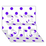 Polka Dots - Indigo Violet on White TAKE CARE 3D Greeting Card (7x5)