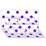 Polka Dots - Indigo Violet on White Merry Xmas 3D Greeting Card (8x4)