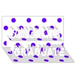 Polka Dots - Indigo Violet on White Congrats Graduate 3D Greeting Card (8x4)