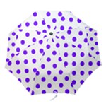 Polka Dots - Indigo Violet on White Folding Umbrella