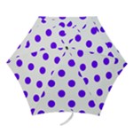 Polka Dots - Indigo Violet on White Mini Umbrella