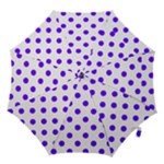 Polka Dots - Indigo Violet on White Hook Handle Umbrella (Small)