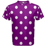 Polka Dots - White on Purple Violet Men s Cotton Tee