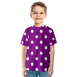 Polka Dots - White on Purple Violet Kid s Sport Mesh Tee
