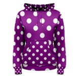 Polka Dots - White on Purple Violet Women s Pullover Hoodie