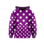 Polka Dots - White on Purple Violet Kid s Pullover Hoodie