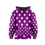 Polka Dots - White on Purple Violet Kid s Zipper Hoodie
