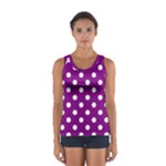 Polka Dots - White on Purple Violet Women s Sport Tank Top