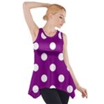 Polka Dots - White on Purple Violet Side Drop Tank Tunic