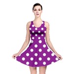 Polka Dots - White on Purple Violet Reversible Skater Dress