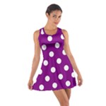Polka Dots - White on Purple Violet Cotton Racerback Dress