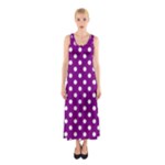 Polka Dots - White on Purple Violet Full Print Maxi Dress
