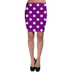 Polka Dots - White on Purple Violet Bodycon Skirt