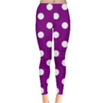 Polka Dots - White on Purple Violet Women s Leggings