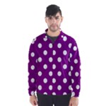 Polka Dots - White on Purple Violet Wind Breaker (Men)
