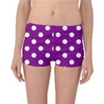 Polka Dots - White on Purple Violet Boyleg Bikini Bottoms