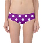 Polka Dots - White on Purple Violet Classic Bikini Bottoms