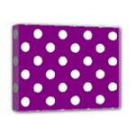 Polka Dots - White on Purple Violet Deluxe Canvas 14  x 11  (Stretched)