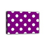 Polka Dots - White on Purple Violet Mini Canvas 6  x 4  (Stretched)