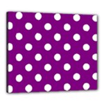 Polka Dots - White on Purple Violet Canvas 24  x 20  (Stretched)
