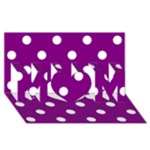Polka Dots - White on Purple Violet MOM 3D Greeting Card (8x4)