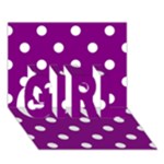 Polka Dots - White on Purple Violet GIRL 3D Greeting Card (7x5)