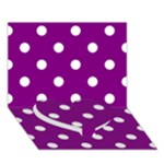 Polka Dots - White on Purple Violet Heart Bottom 3D Greeting Card (7x5)