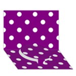 Polka Dots - White on Purple Violet Circle Bottom 3D Greeting Card (7x5)